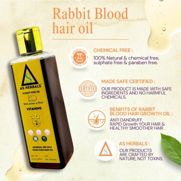 RABBIT BLOOD HAIR OIL -200ML - Image 4