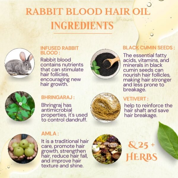 RABBIT BLOOD HAIR OIL -500ML - Image 3